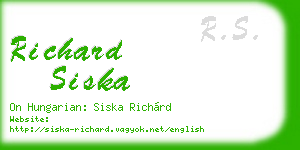 richard siska business card