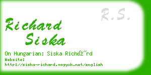 richard siska business card